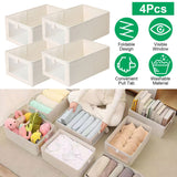 Foldable Linen Storage Bins with Clear Window - Set of 4