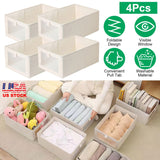 Foldable Linen Storage Bins with Clear Window - Set of 4